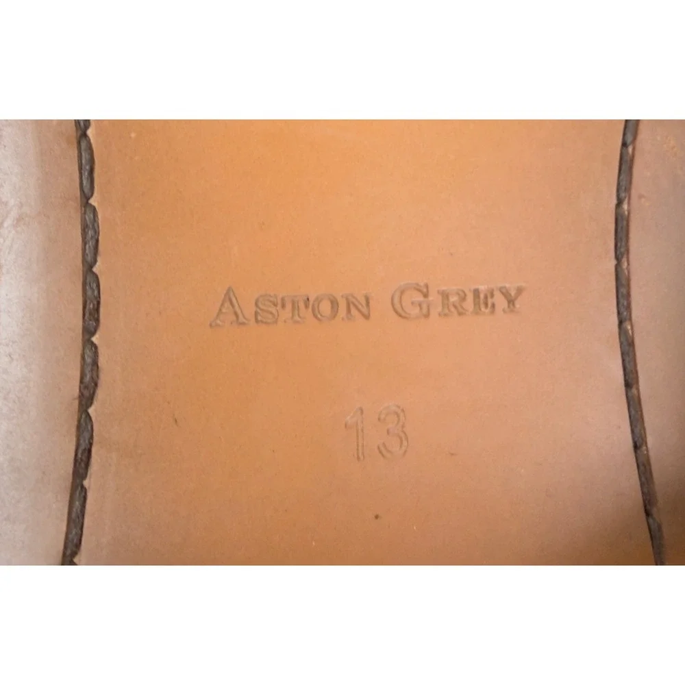 Aston Grey Lonaro Men Size 13 Brown Leather Cap Toe Lace Up Dress Boots Heritage
